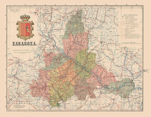 Zaragoza Spain Europe - Martin 1911 Black Ornate Wood Framed Art Print with Double Matting by Martin