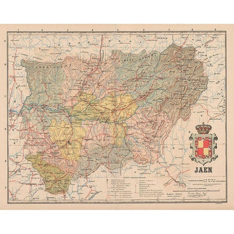Jaen Spain Europe - Martin 1911 Black Modern Wood Framed Art Print by Martin