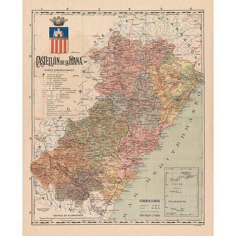 Castellon de la Plana Spain Europe - Martin 1911 Black Modern Wood Framed Art Print with Double Matting by Martin