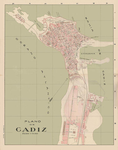 Cadiz Spain Europe - Martin 1920 White Modern Wood Framed Art Print with Double Matting by Martin