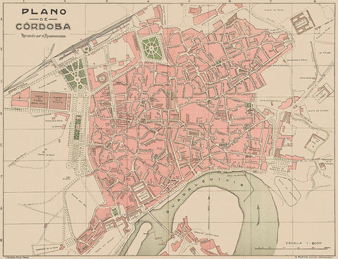 Cordova Spain Europe - Martin 1911 White Modern Wood Framed Art Print with Double Matting by Martin