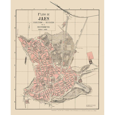 Jaen Spain Europe - Martin 1911 White Modern Wood Framed Art Print by Martin