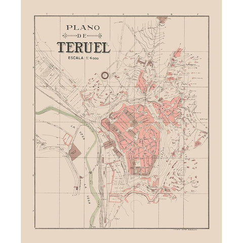 Teruel Spain Europe - Martin 1911 White Modern Wood Framed Art Print by Martin