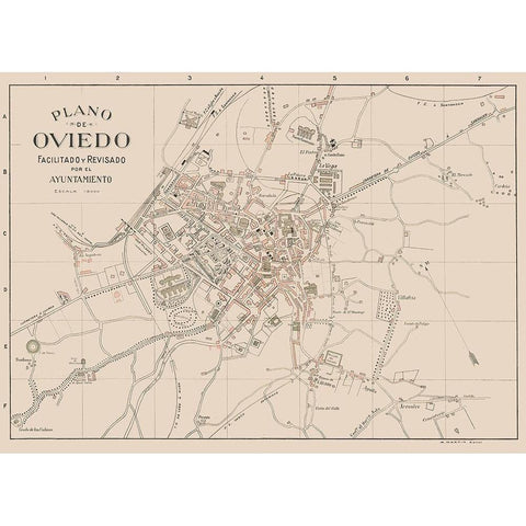 Oviedo Spain Europe - Martin 1911 White Modern Wood Framed Art Print by Martin