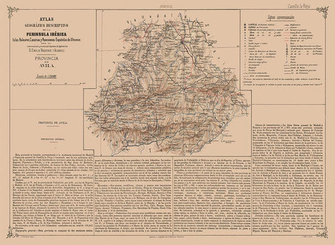 Avila Province Spain - Valverde 1880 Black Ornate Wood Framed Art Print with Double Matting by Valverde