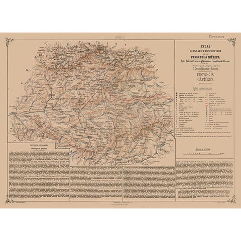 Caceres Province Spain - Valverde 1880 White Modern Wood Framed Art Print by Valverde