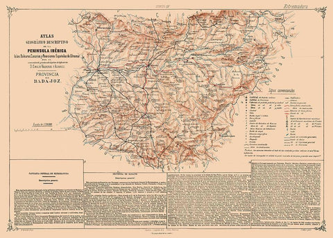 Badajoz Province Spain - Valverde 1880 White Modern Wood Framed Art Print with Double Matting by Valverde