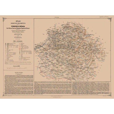 Cuenca Province Spain - Valverde 1880 Black Modern Wood Framed Art Print with Double Matting by Valverde