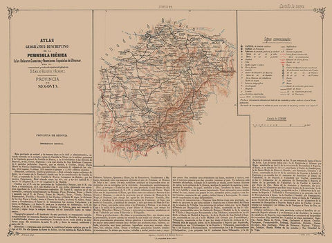 Segovia Province Spain - Valverde 1880 White Modern Wood Framed Art Print with Double Matting by Valverde
