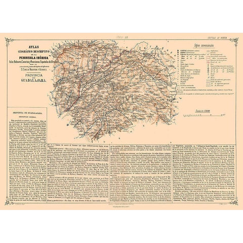 Guadalajara Province Spain - Valverde 1880 Gold Ornate Wood Framed Art Print with Double Matting by Valverde