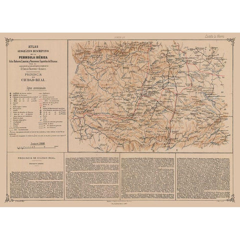 Ciudad Real Province Spain - Valverde 1880 White Modern Wood Framed Art Print by Valverde