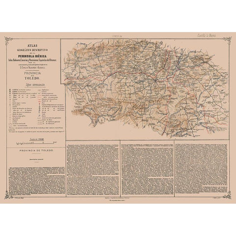 Toledo Province Spain - Valverde 1880 Black Modern Wood Framed Art Print with Double Matting by Valverde