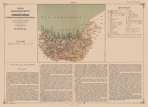 Gipuzkoa Province Spain - Valverde 1880 White Modern Wood Framed Art Print with Double Matting by Valverde