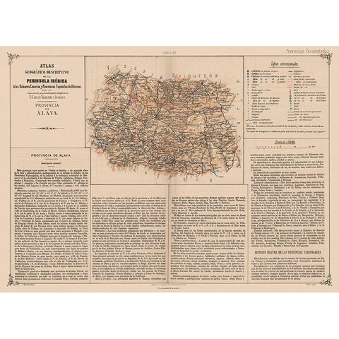 Alava Province Spain - Valverde 1880 Gold Ornate Wood Framed Art Print with Double Matting by Valverde