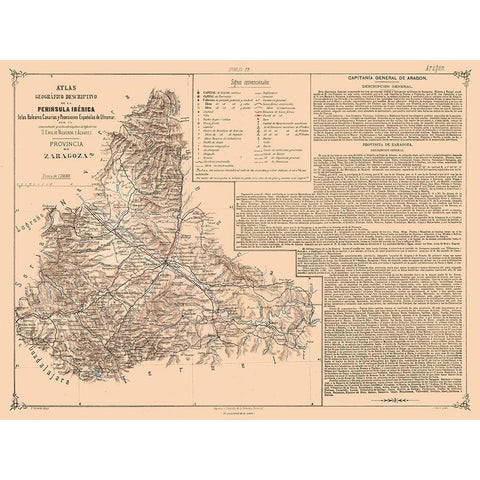 Zaragoza Province Spain - Valverde 1880 Black Modern Wood Framed Art Print by Valverde