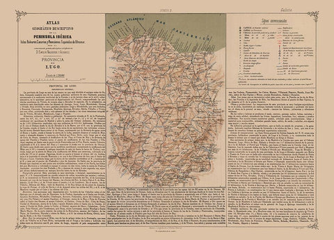 Lugo Province Spain - Valverde 1880 Black Ornate Wood Framed Art Print with Double Matting by Valverde