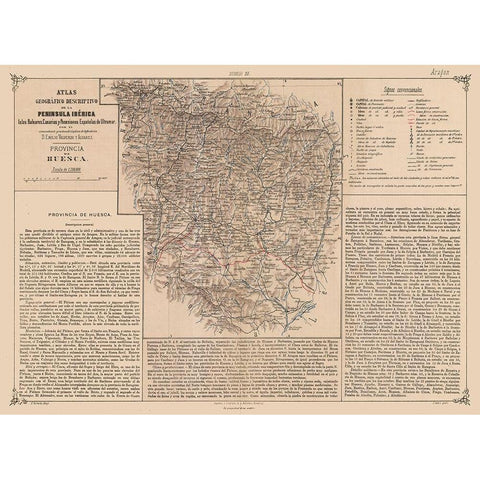 Huesca Province Spain - Valverde 1880 Gold Ornate Wood Framed Art Print with Double Matting by Valverde