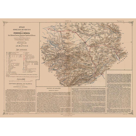 Albacete Province Spain - Valverde 1880 Black Modern Wood Framed Art Print by Valverde