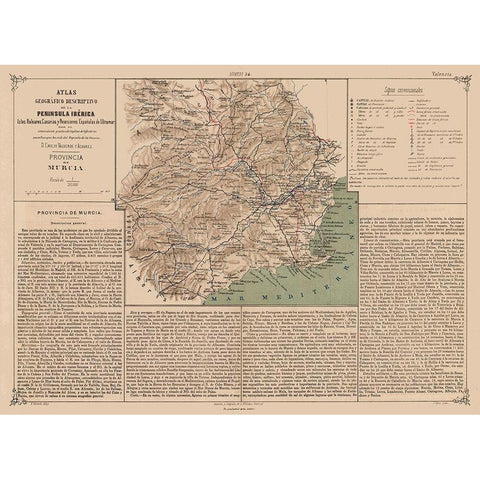 Murcia Province Spain - Valverde 1880 Black Modern Wood Framed Art Print with Double Matting by Valverde