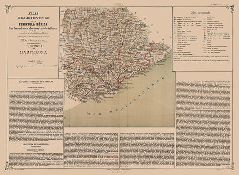 Barcelona Province Spain - Valverde 1880 Black Ornate Wood Framed Art Print with Double Matting by Valverde