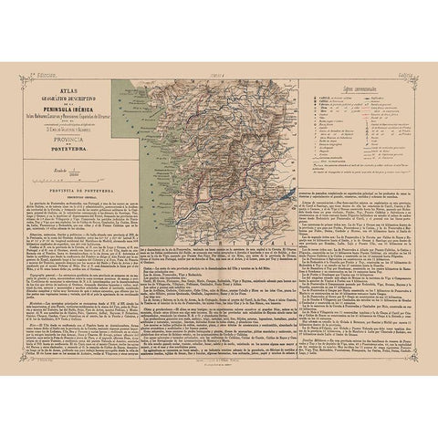 Pontevedra Province Spain - Valverde 1880 White Modern Wood Framed Art Print by Valverde