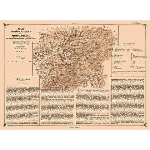 Jaen Province Spain - Valverde 1880 Gold Ornate Wood Framed Art Print with Double Matting by Valverde