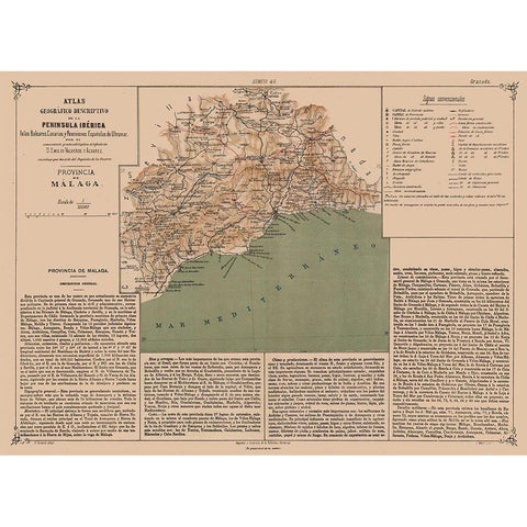Malaga Province Spain - Valverde 1880 Black Modern Wood Framed Art Print by Valverde