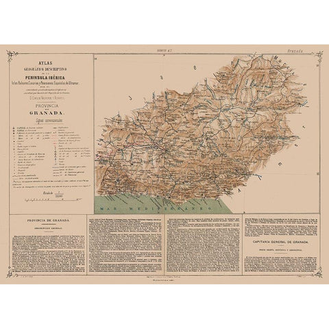 Granada Province Spain - Valverde 1880 White Modern Wood Framed Art Print by Valverde