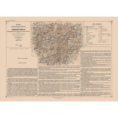 Ourense Province Spain - Valverde 1880 Gold Ornate Wood Framed Art Print with Double Matting by Valverde