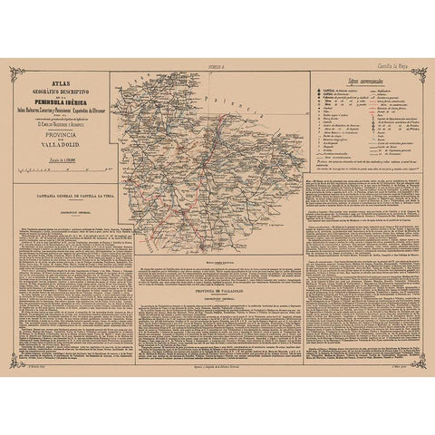 Valladolid Province Spain - Valverde 1880 White Modern Wood Framed Art Print by Valverde