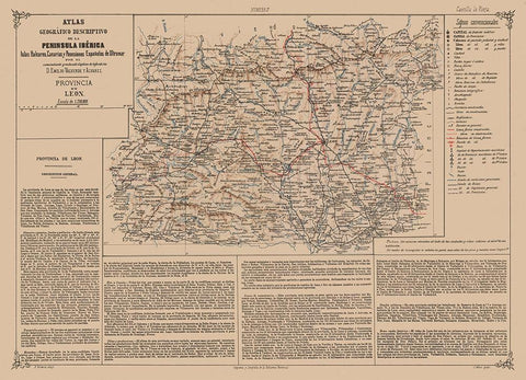 Leon Province Spain - Valverde 1880 Black Ornate Wood Framed Art Print with Double Matting by Valverde