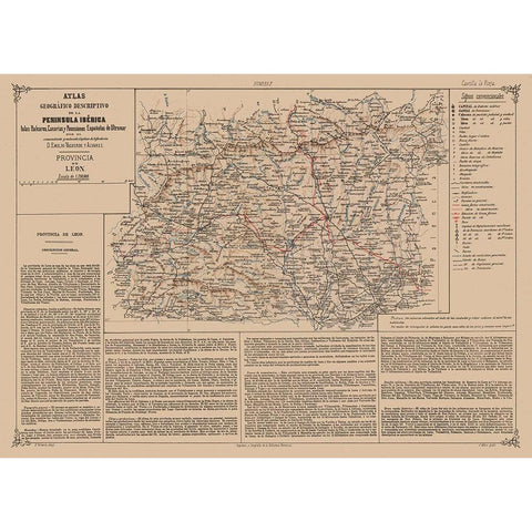 Leon Province Spain - Valverde 1880 Black Modern Wood Framed Art Print with Double Matting by Valverde