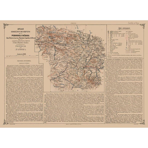 Zamora Province Spain - Valverde 1880 Black Modern Wood Framed Art Print with Double Matting by Valverde