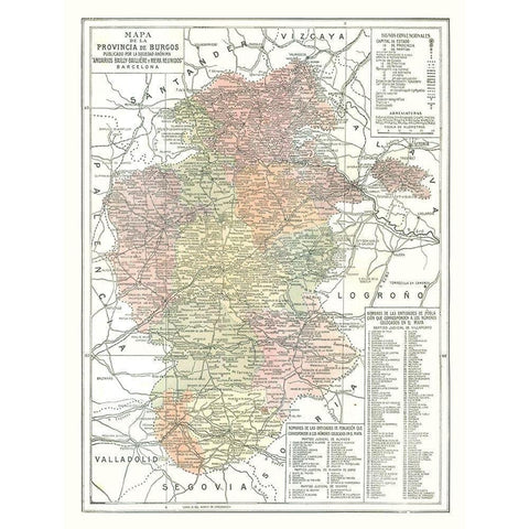 Burgos Province Spain - Pompido 1913 Black Modern Wood Framed Art Print by Pompido