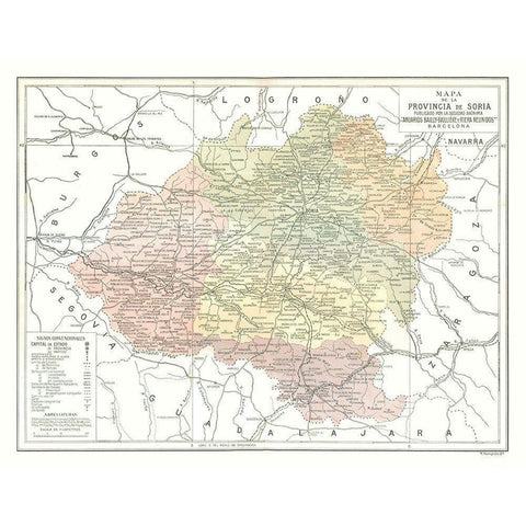 Soria Province Spain - Pompido 1913 Black Modern Wood Framed Art Print by Pompido