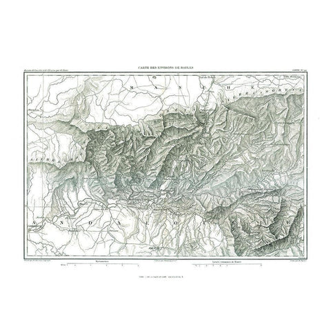 Bailen Spain - Thiers 1866 Black Modern Wood Framed Art Print with Double Matting by Thiers