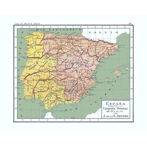 Roman Conquest Spain 201 BC to 27 BC  - Artero White Modern Wood Framed Art Print by Artero