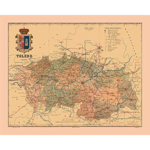Toledo Spain 1902 - Martine 1904 White Modern Wood Framed Art Print by Martine