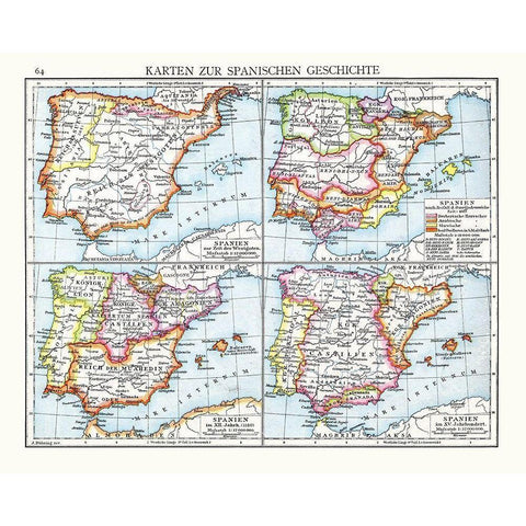 History Spain - Droysen 1886 White Modern Wood Framed Art Print by Droysen