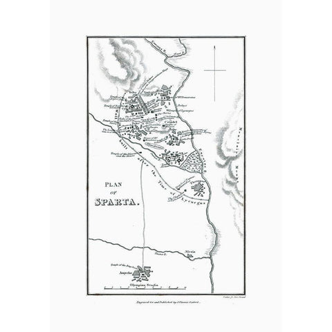 Sparta Greece - Oxford 1828 Black Modern Wood Framed Art Print with Double Matting by Oxford