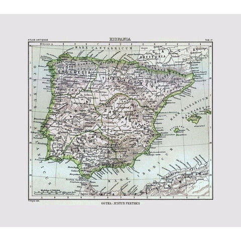 Spain - Perthes 1896 White Modern Wood Framed Art Print by Perthes
