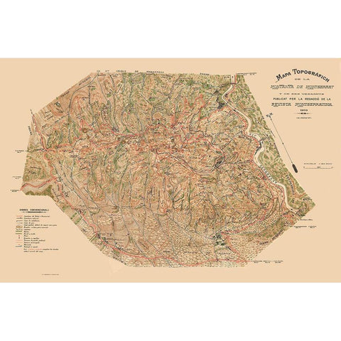 Montserrat Spain - 1920 White Modern Wood Framed Art Print by Unknown