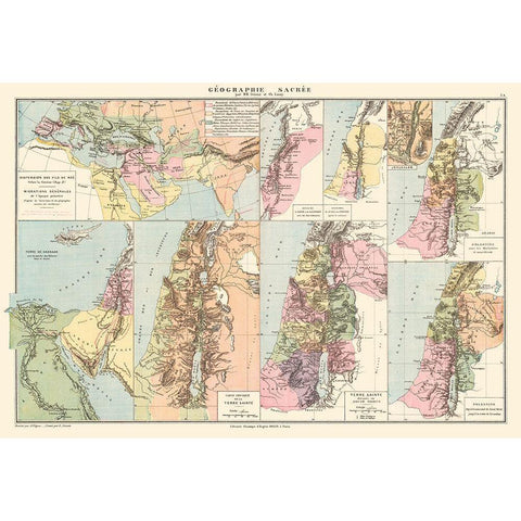 Sacred Sites Middle East - Drioux 1882 Black Modern Wood Framed Art Print with Double Matting by Drioux