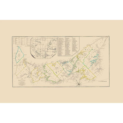 St John Island Canada - Sayer 1776 Black Modern Wood Framed Art Print with Double Matting by Sayer