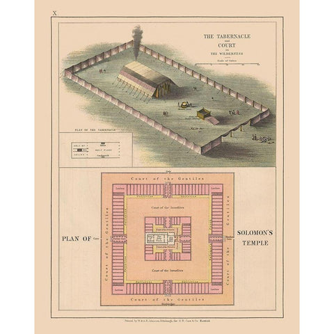 Solomons Temple Court Israel - Case 1878 White Modern Wood Framed Art Print by Case