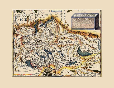 Switzerland - Ortelius 1560 White Modern Wood Framed Art Print with Double Matting by Ortelius