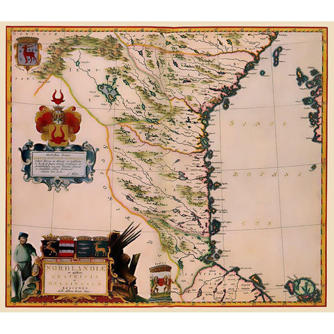 Sweden - Blaeu 1662 White Modern Wood Framed Art Print by Blaeu