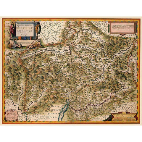 Switzerland - Jansson 1633 Gold Ornate Wood Framed Art Print with Double Matting by Jansson