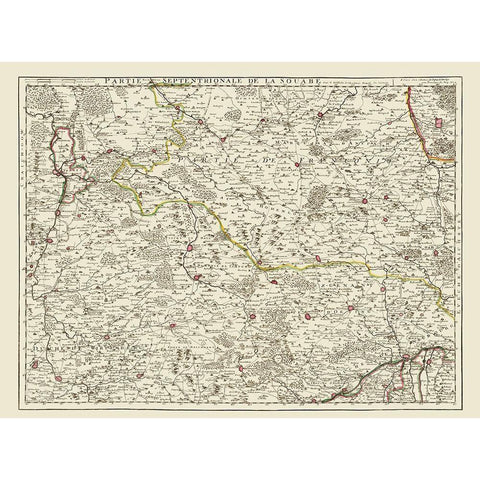 Swabia Germany - Covens 1742 Gold Ornate Wood Framed Art Print with Double Matting by Covens