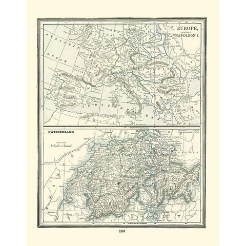 Switzerland - Rathbun 1893 White Modern Wood Framed Art Print by Rathbun
